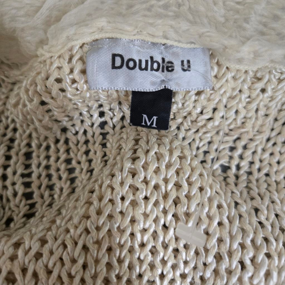 Women's Double U Beige & White Knit Cardigan M - Picture 2 of 12